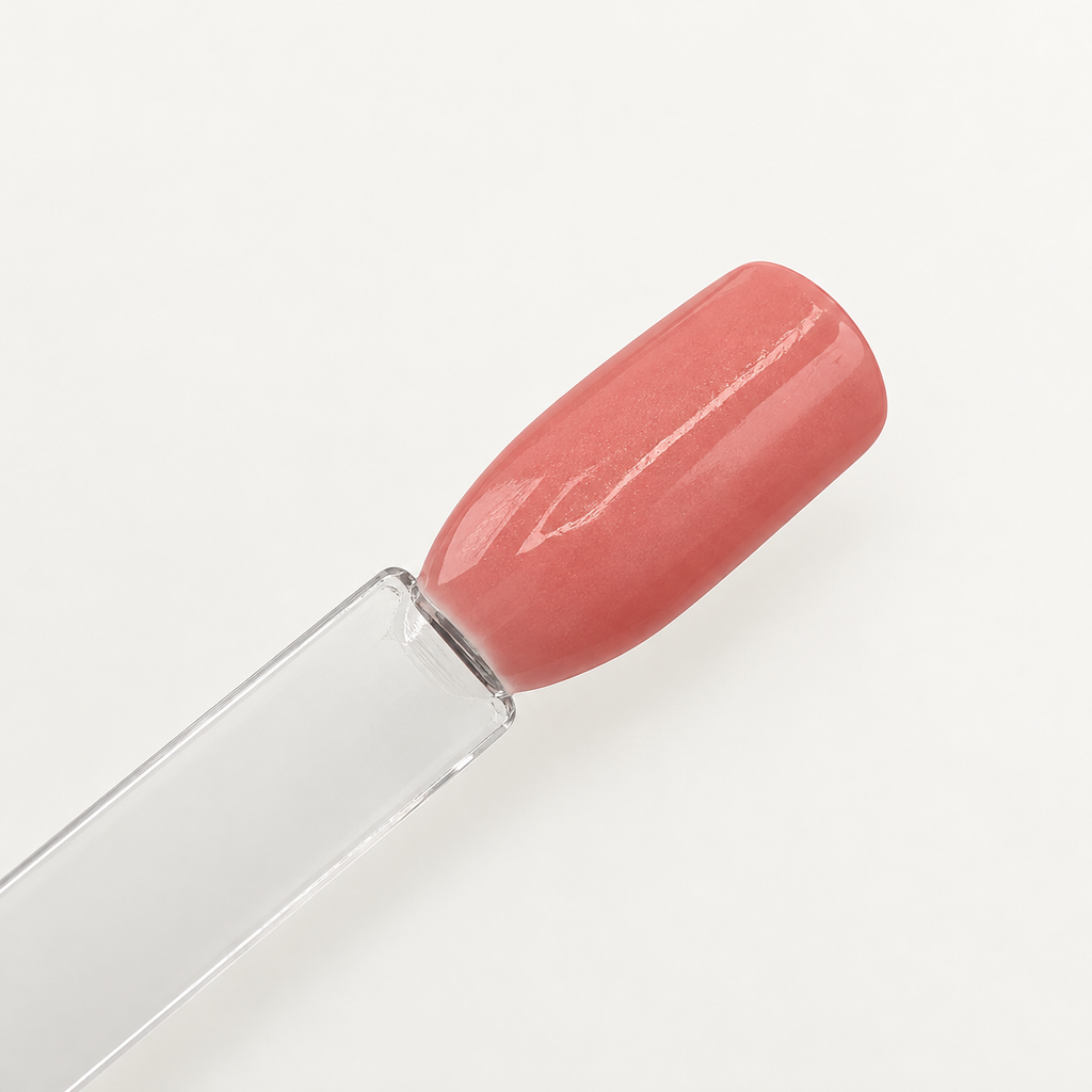 TWOTONE Peach Reverie Dip & Acrylic Powder — applied color on sample nail