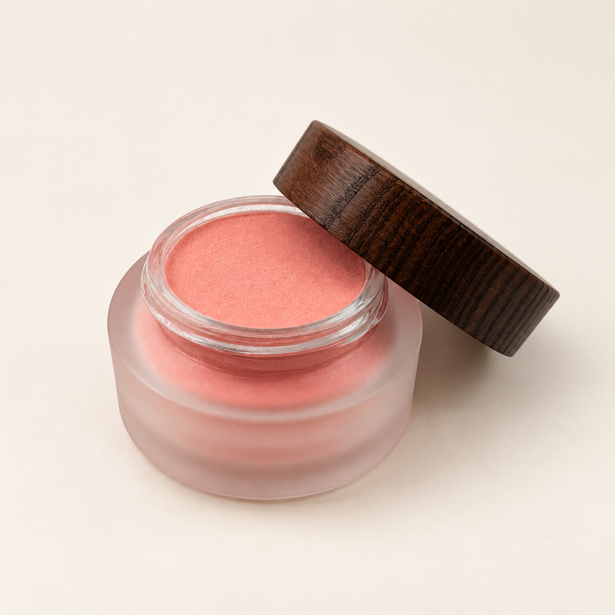 TWOTONE Peach Reverie Dip & Acrylic Powder — half-open jar showing powder