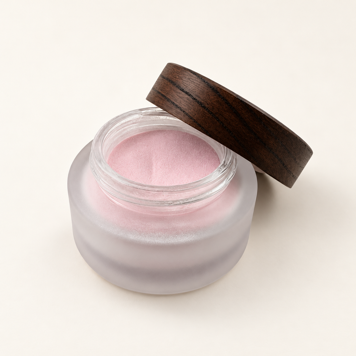 TWOTONE Petal Haze Dip & Acrylic Powder — half-open jar showing powder