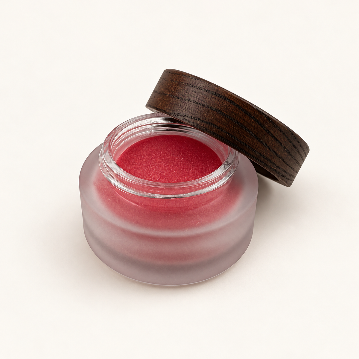 TWOTONE Scarlet Muse Dip & Acrylic Powder — half-open jar showing powder